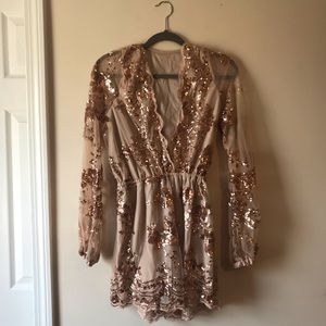 Rose Gold Glitter Romper